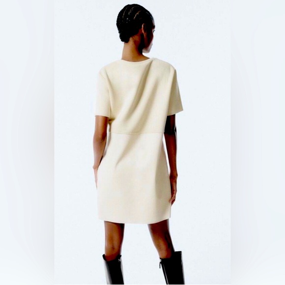 Zara faux suede and leather stitched dress - Picture 2 of 5